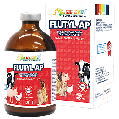 Flutyl-AP 250 ml Sinergia antibiótica de amplio espectro, eficaz para tratamiento curativo de enfermedades gastrointestinales y respiratorias complicadas.