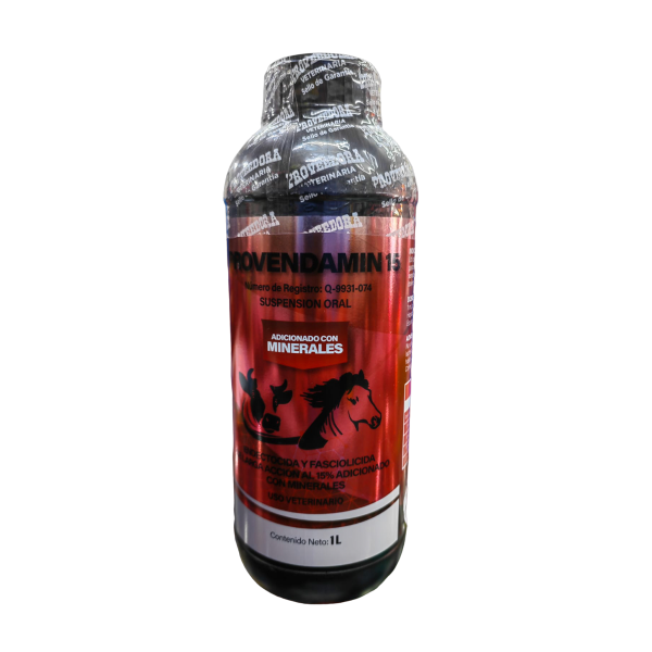 PROVENDAMIN al 15% ADICIONADO CON MINERALES.Endectocida y fasciolicida de larga accion adicionado con minerales.