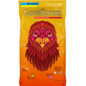 GOLDEN ROOSTER 20 KG Alto contenido calórico para el entrenamiento con mezcla de granos de maíz, sorgo, chícharo, lenteja, trigo.