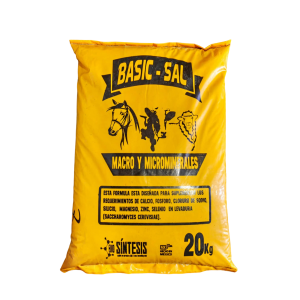 BASIC-SAL 20 KG FORMULA ESTA DISEÑADA PARA SUPLEN LOS REQUERIMIENTOS DE CALCIO Y FOSFORO EN EL BOVINO