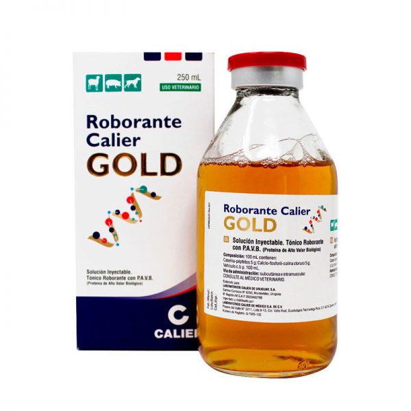 Roborante Calier GOLD 250 ML Reconstituyente Metabólico no hormonal que contiene Proteína de Alto Valor Biológico Para ganado Bovino.